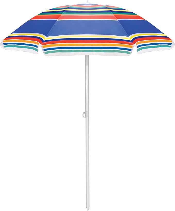 Gestreepte strandparasol van 1,8 m