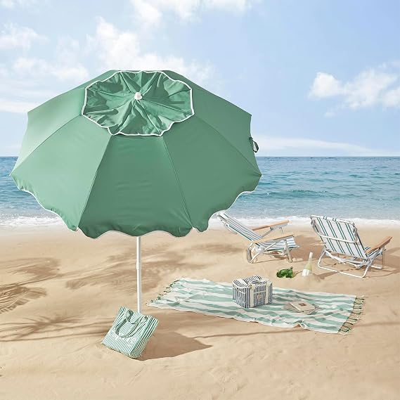 2,2M vintage groene strandparaplu