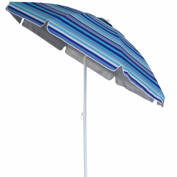1,80 m blauw gestreepte strandparasol voor buiten
