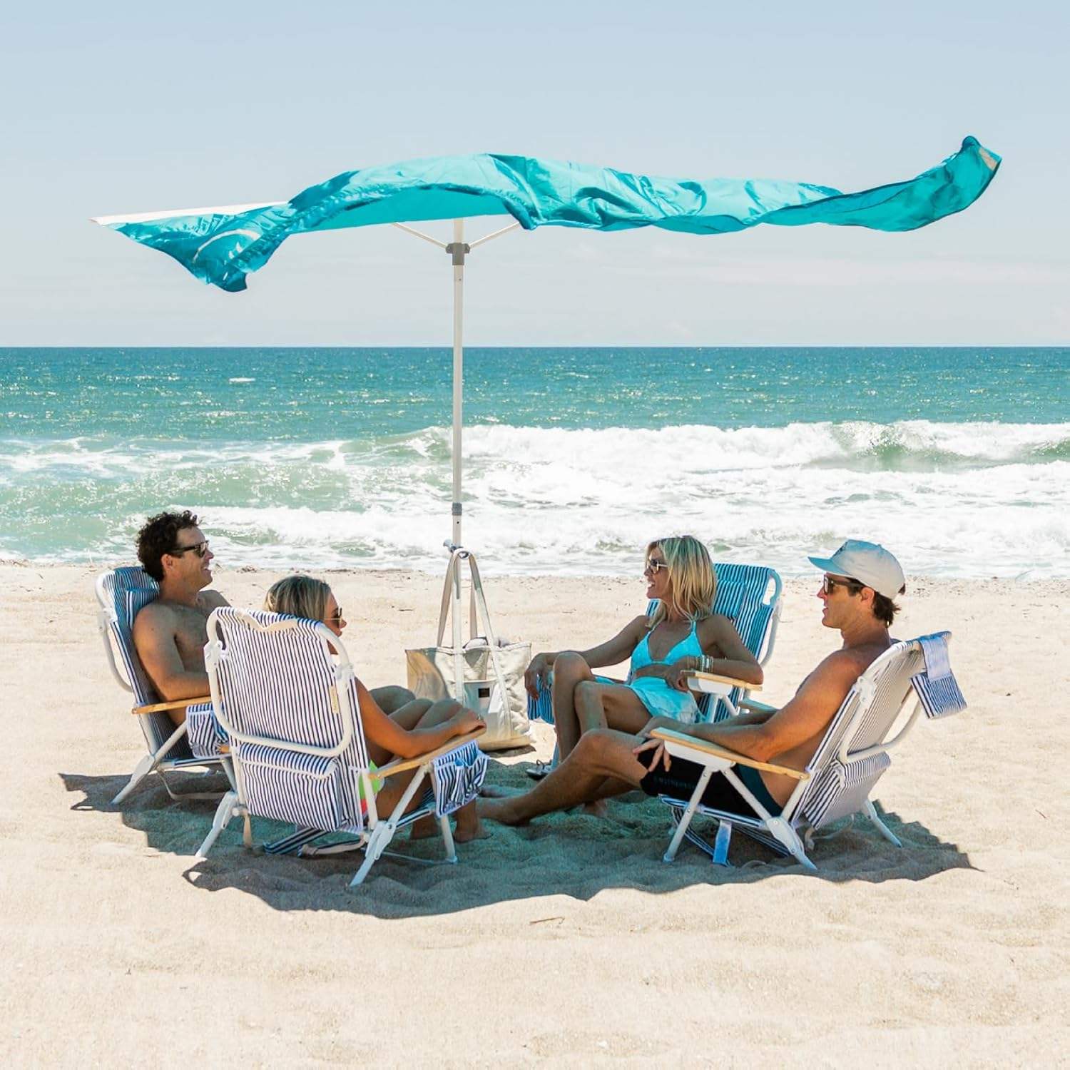 8 x 8 ft enkelpolige windaangedreven strandschaduw