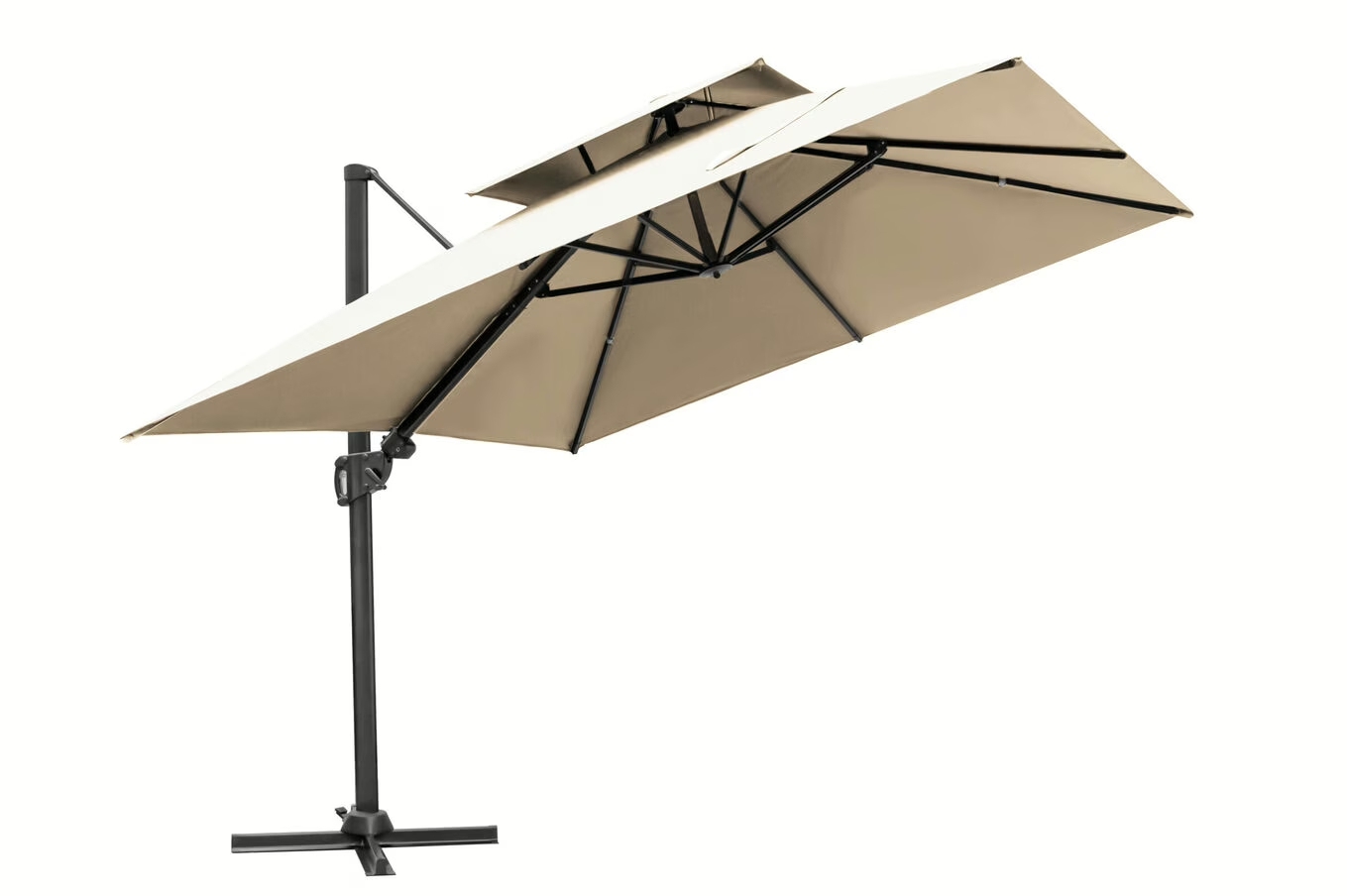 Zweefparasol, dubbele luifel