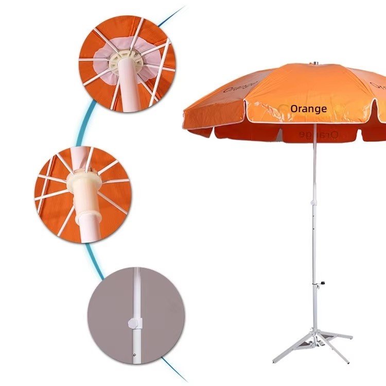 Strandparaplu van Oxford-stof, stalen frame, PVC-zonnescherm voor buitenterras met aangepast logo