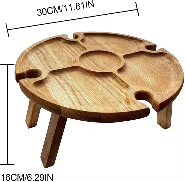 Houten opvouwbare picknicktafel voor buiten